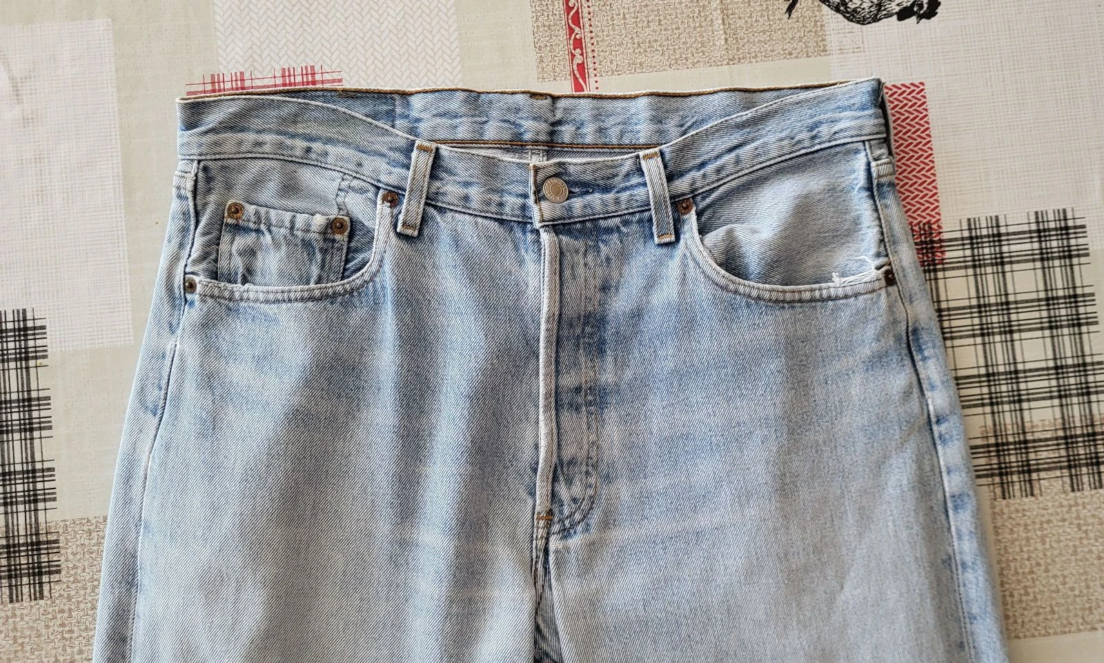 Jeans Levi's 501 TFr40/TUS30 - Azul Claro - Vintage anos 90 - Feito na França - 100% Algodão em OT – photo 8